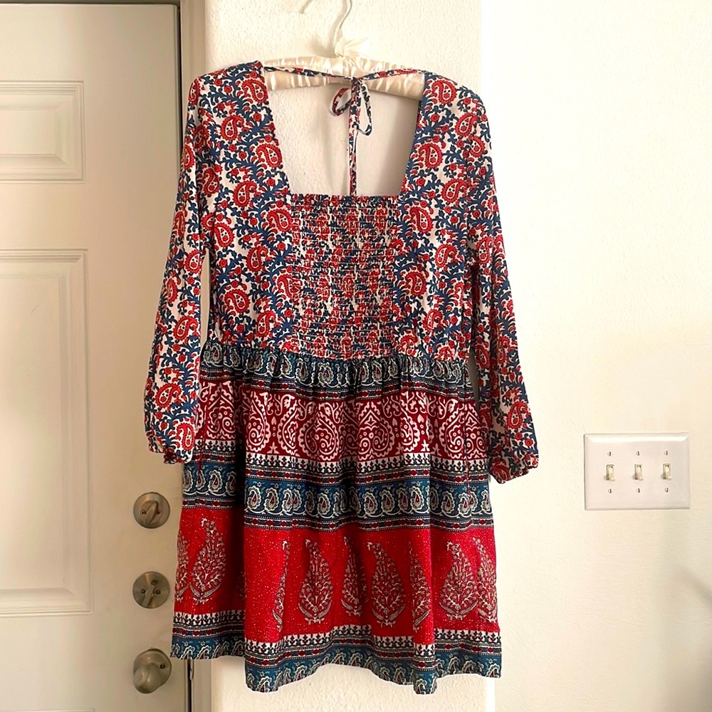 Abercrombie & Fitch Floral Summer Long Sleeve Lightweight Dress